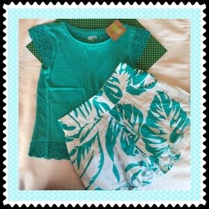 🐸Crazy 8 lovely turquoise SET size S 5-6 NWT 🍃